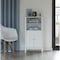 Basicwise White Bathroom Storage Cabinet with 2 Doors and 2 Open Shelves for Bedroom, Bathroom, and Vanity QI004025.WT - alternate 5